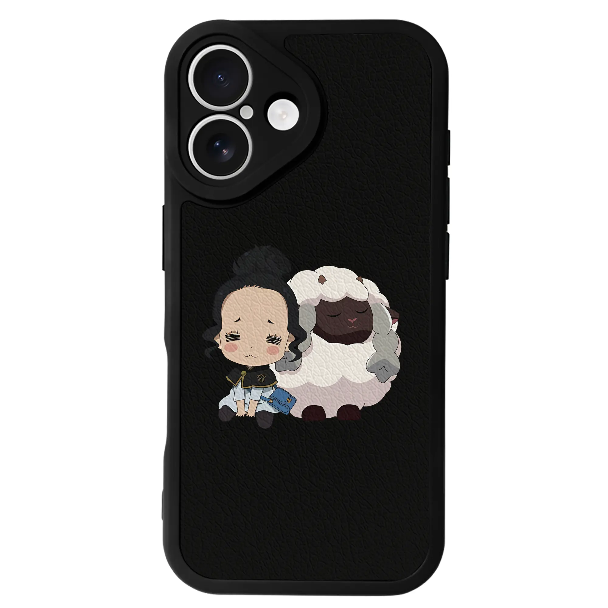 ブラッククローバー グッズ チャーミー・パピットソン - IPhone 16シリーズ対応 ・ シリコンスマホケース ・ レザー調 ・ 高精度フィット ・ 耐衝撃 ・ ワイヤレス充電対応 ・ 精密カット